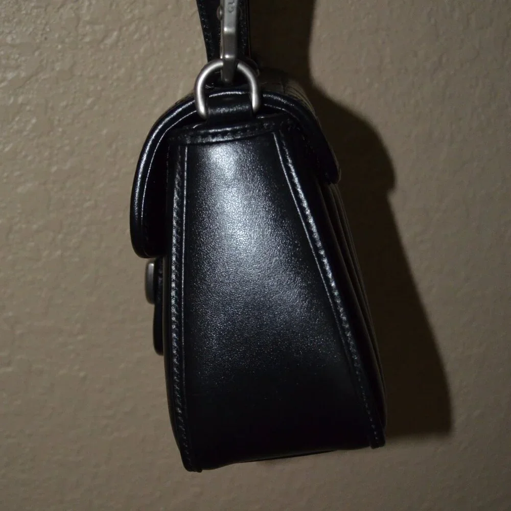 New Gucci GG Black Quilted Marmont Top Handle Shoulder Handbag - Picture 8 of 14